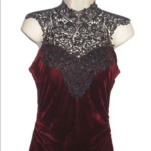 Emerald Sundae Velvet Burgundy dress
